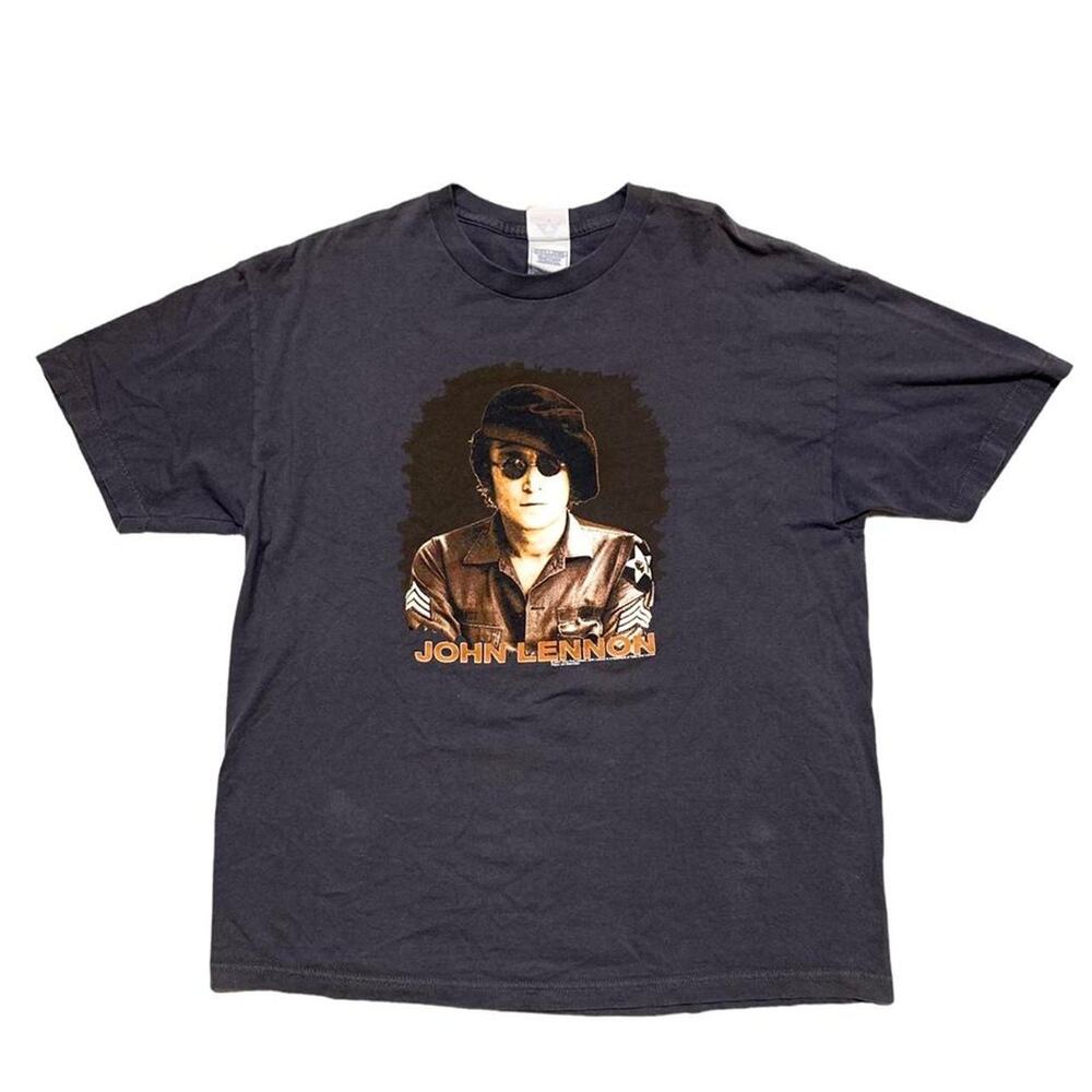 John Lennon Vintage Y2k 2001 Beatles Band Tee Give Peace a Chance T-Shirt XL